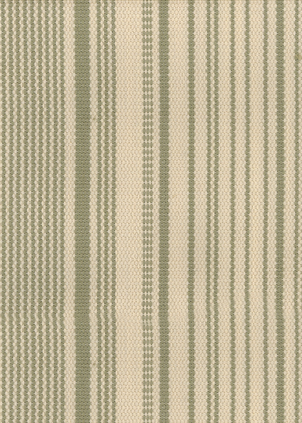 farmhouse fabric with woven sage green stripe