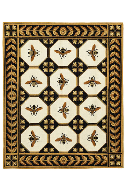Bees with Promenade Leaf Border - 5'6x8'5