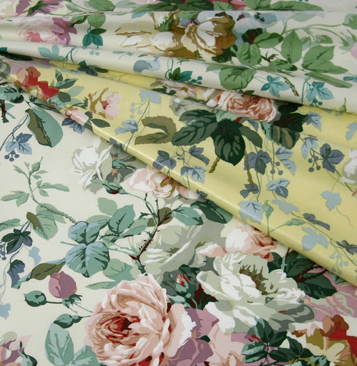 chintz fabric printed with roses