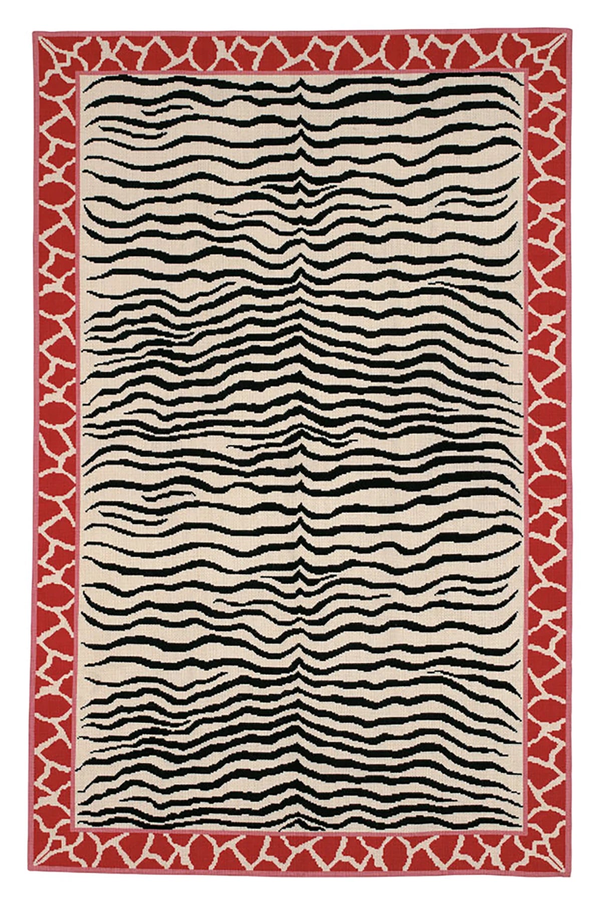 Zebra Safari - Red & Pink - 6'2x8'6
