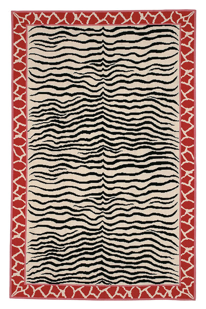 Zebra Safari - Red & Pink - 6'2x8'6