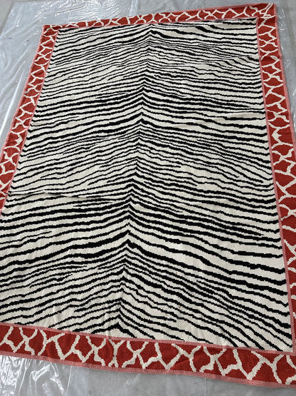 Zebra Safari - Red & Pink - 6'2x8'6