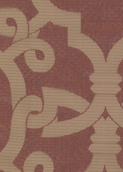 close up of soft red fabric with a geometric lattice pattern