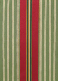fabric with green, beige, red, and camel stripes