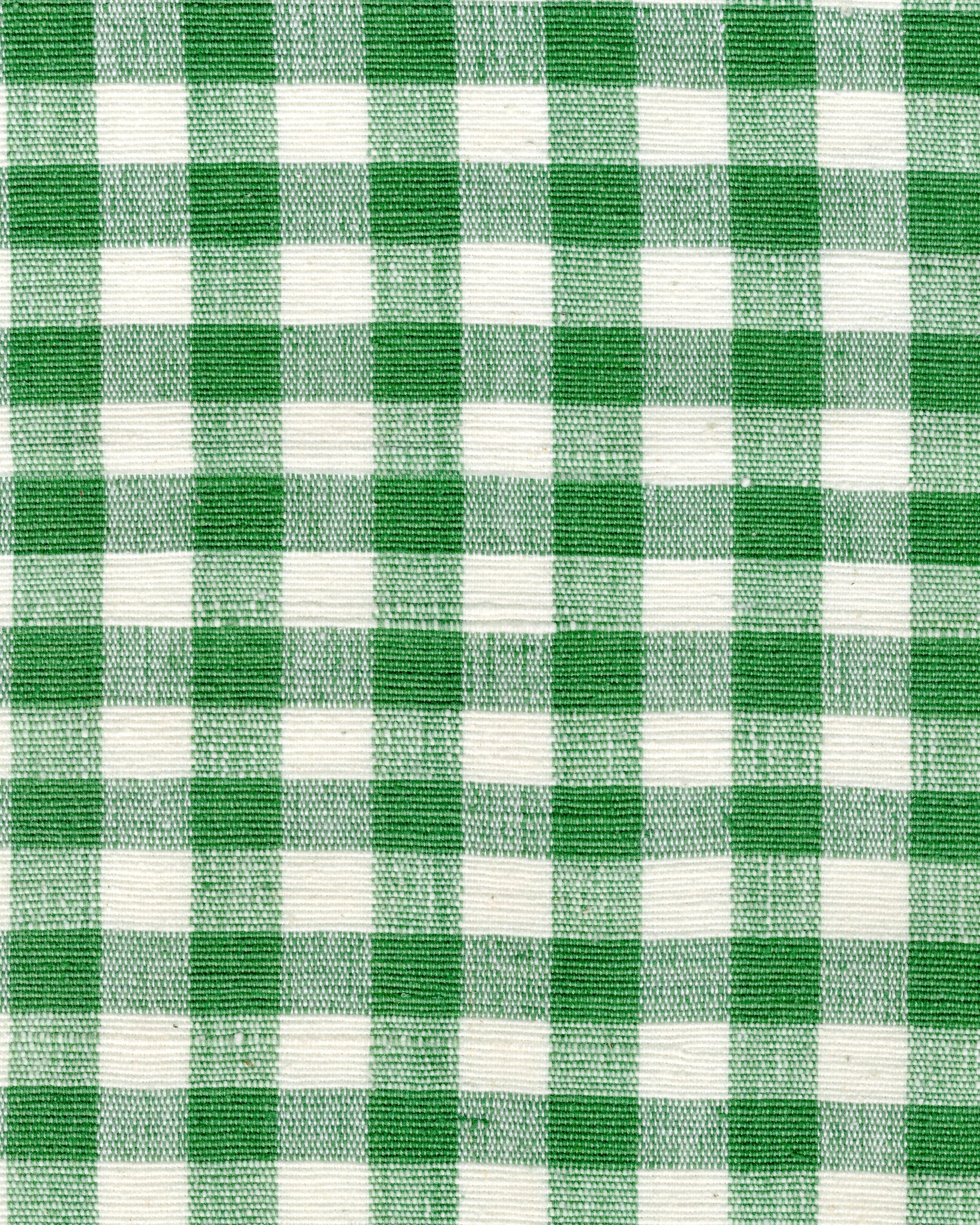 small gingham checked green and white fabric