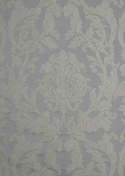 cornflower blue  satin fabric with a subtle damask pattern