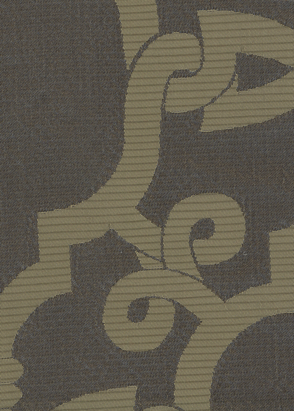 close up of dark grey fabric with a geometric lattice pattern