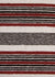 black, white and burgundy stripe terrycloth fabric