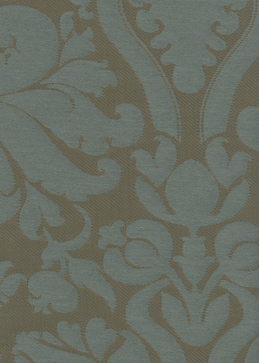 dark teal fabric with a woven damask design