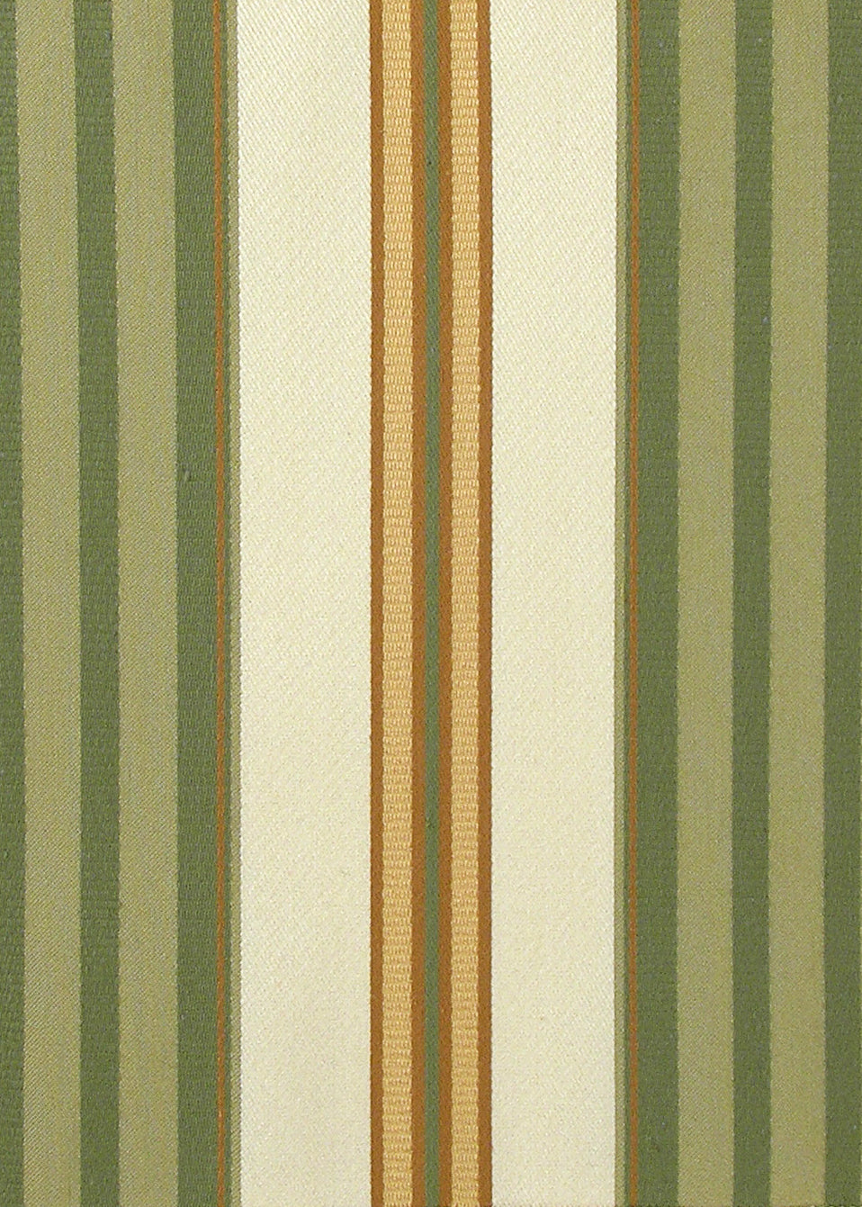 fabric with green, cream, camel, and gold stripes
