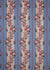 blue striped fabric with printed roses and vines entwining the stripes