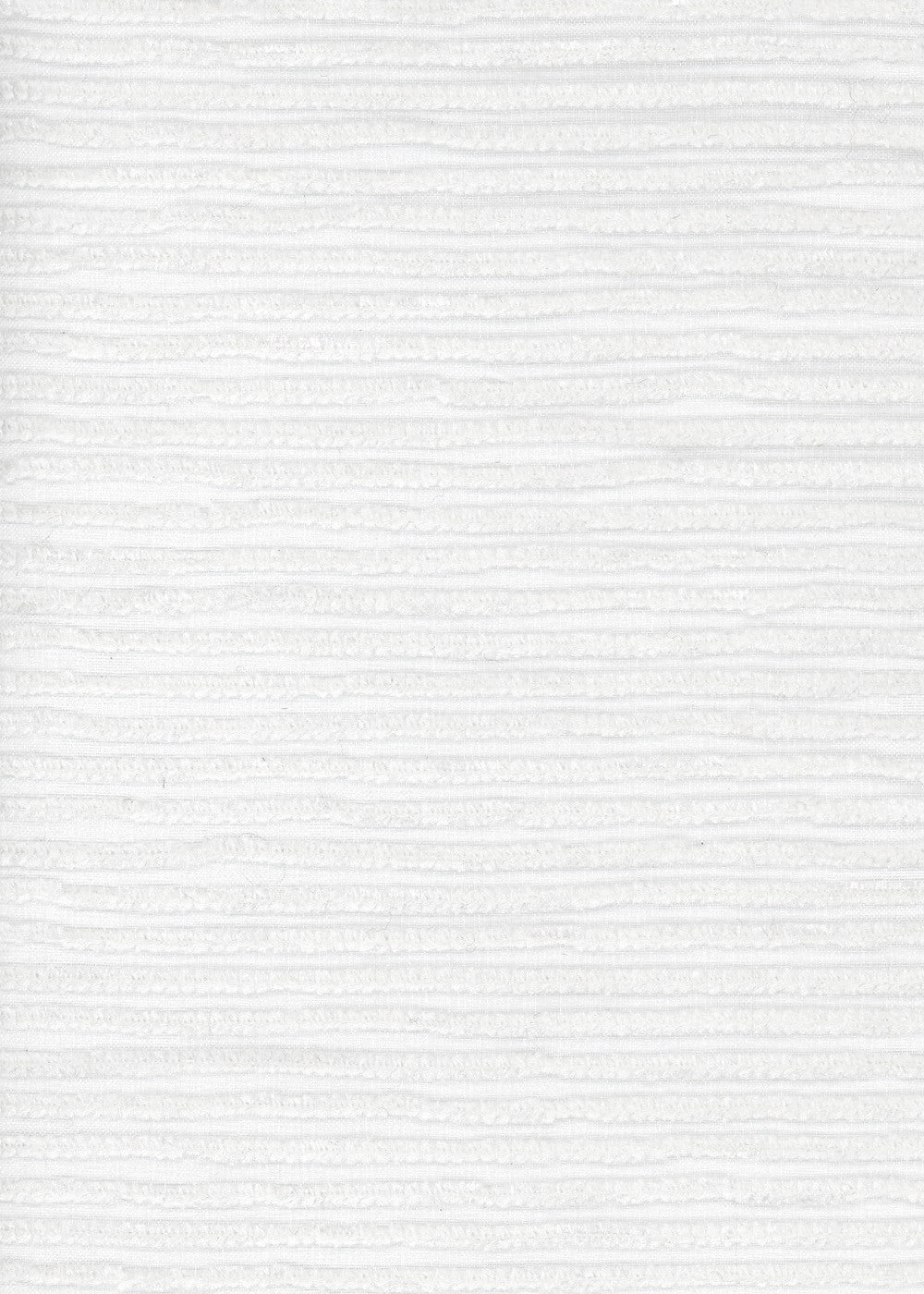 white fabric with thin stripes of burnout sheer velvet
