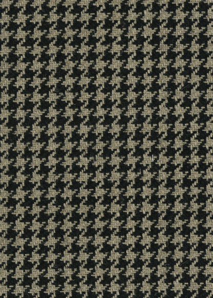 black and taupe woven houndstooth fabric