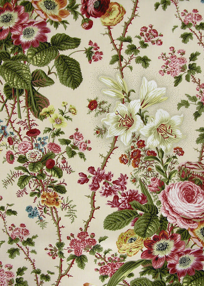 fabric printed with colorful garden florals