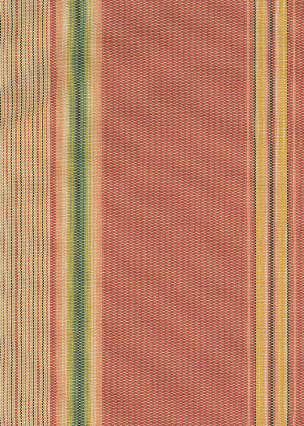 flat photo of silk fabric with orange, yellow, and green stripes