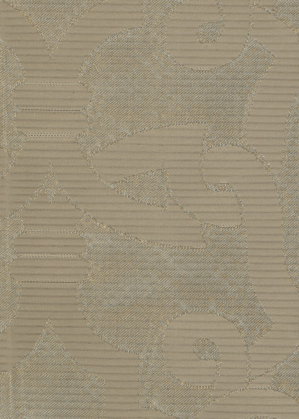 close up of taupe fabric with a geometric lattice pattern