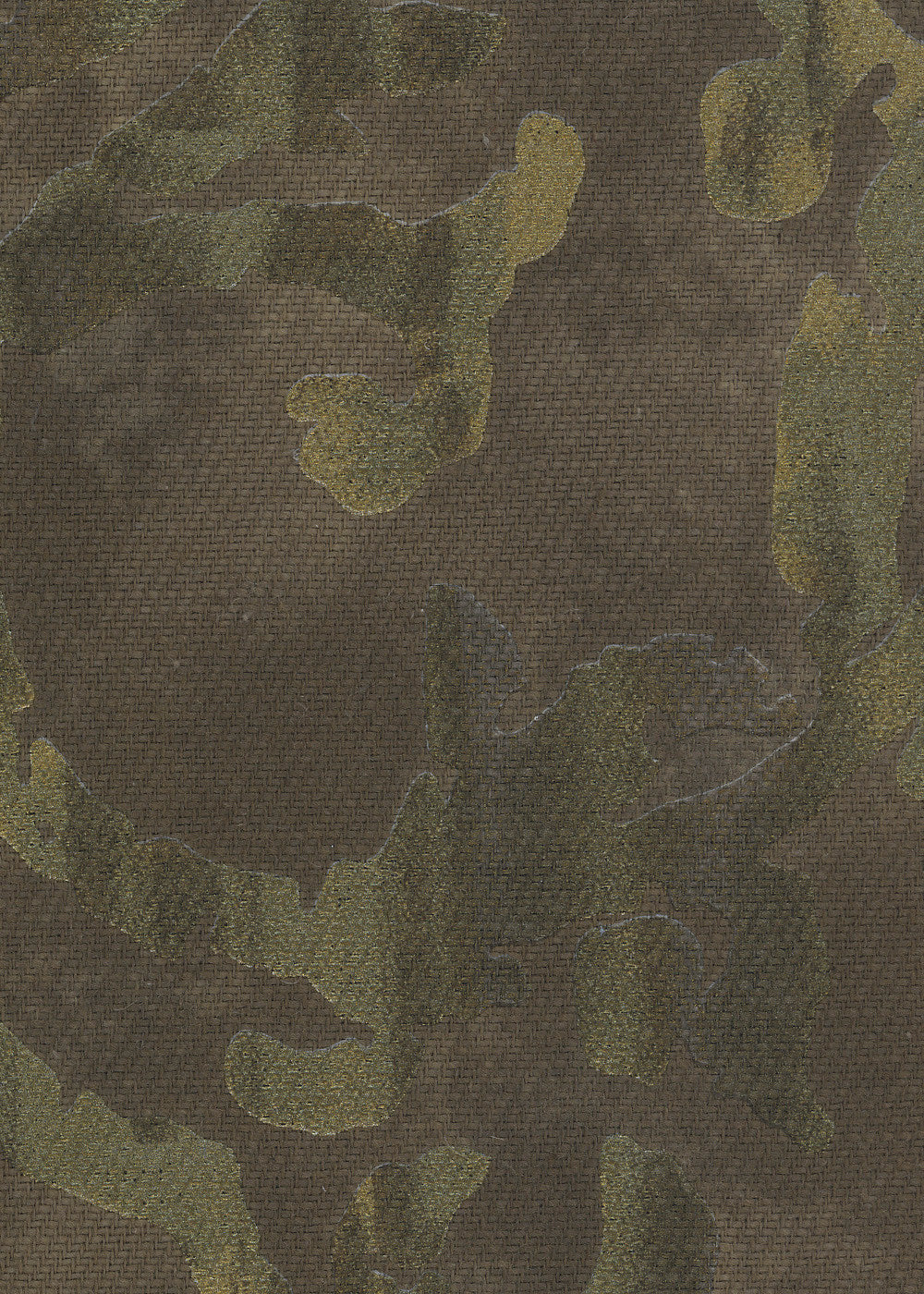 chocolate brown fabric with a metallic gold design