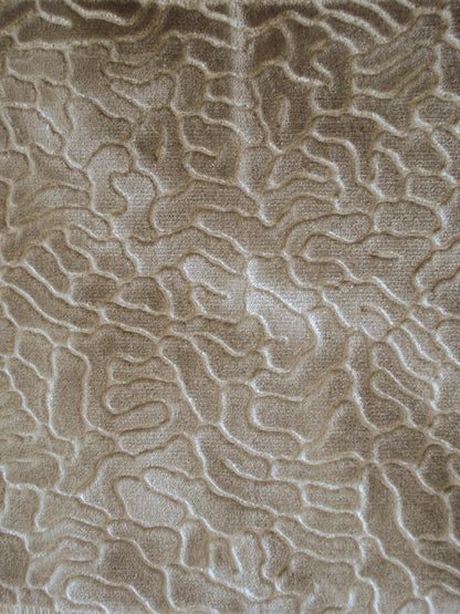 taupe velvet fabric with organic shaped texture