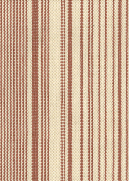 farmhouse fabric with woven red stripe