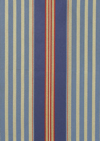 fabric with blue, beige, and red stripes