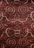 dark red fabric with a swirly printed pattern
