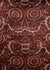 dark red fabric with a swirly printed pattern