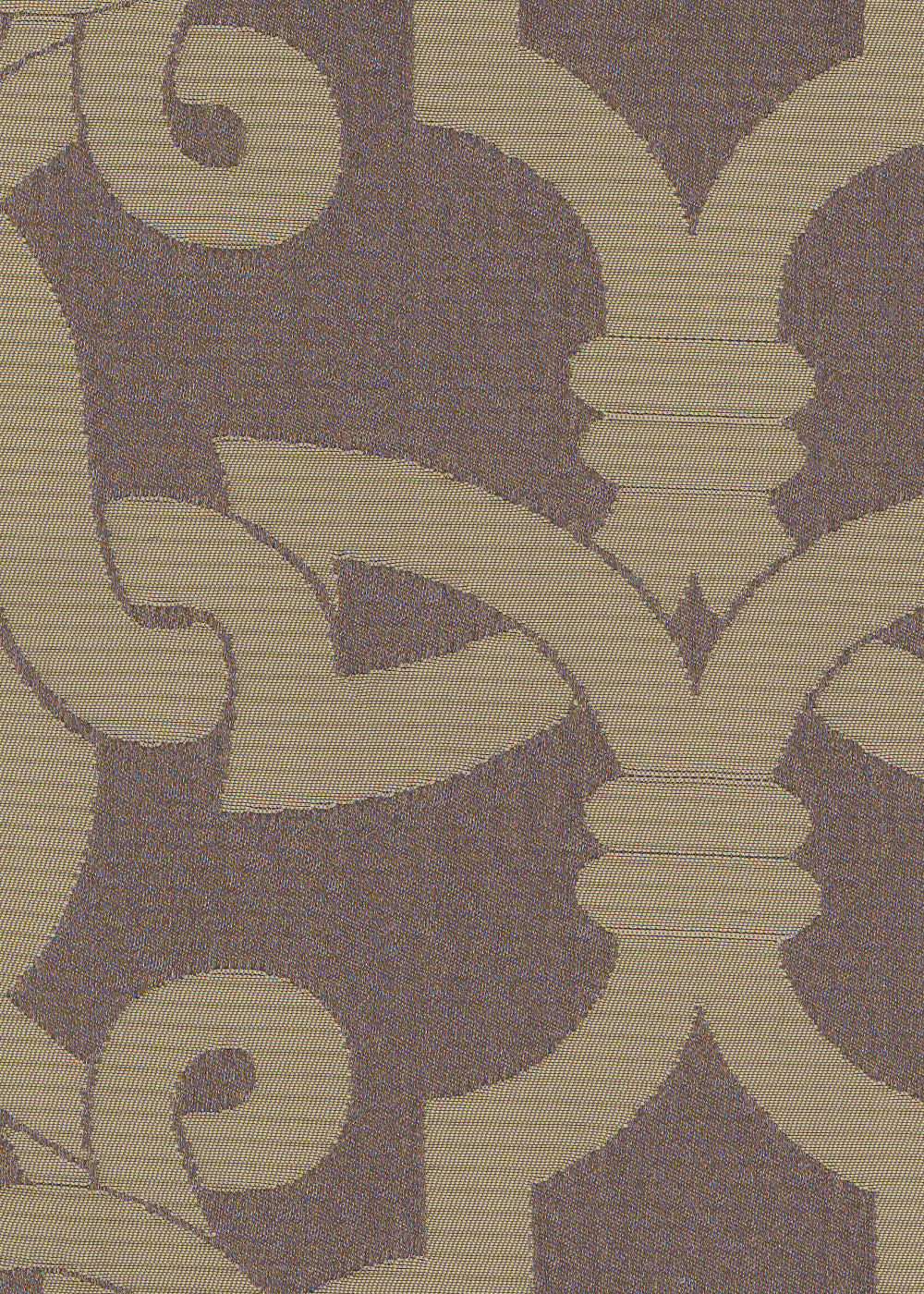 close up of eggplant fabric with a geometric lattice pattern