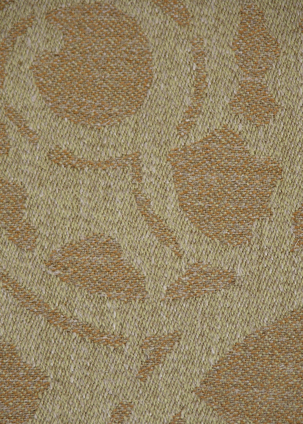 orange and natural fabric with a woven large-scale damask pattern