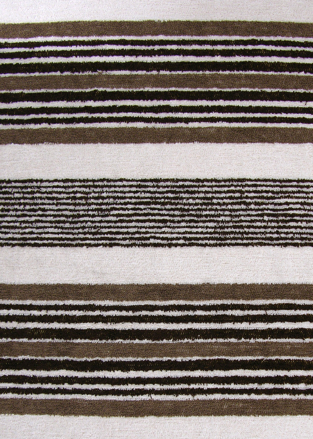 black, white and brown stripe terrycloth fabric