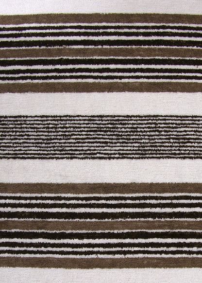 black, white and brown stripe terrycloth fabric