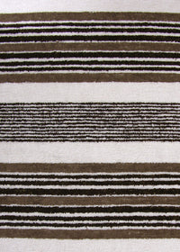black, white and brown stripe terrycloth fabric
