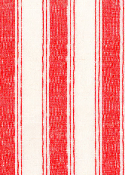 fabric with a red and white vertical awning stripe
