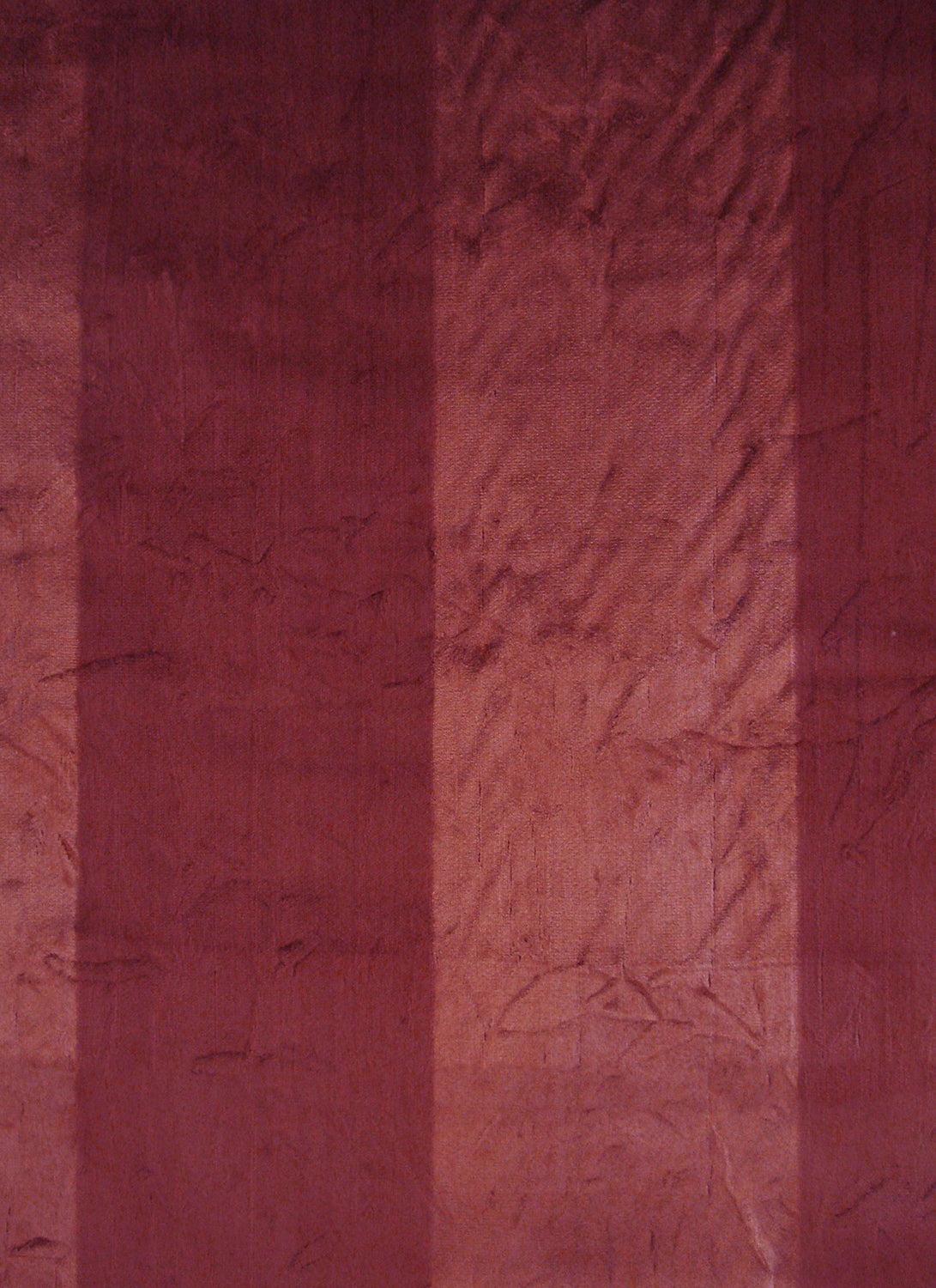 crushed velvet fabric with red and dark red stripes