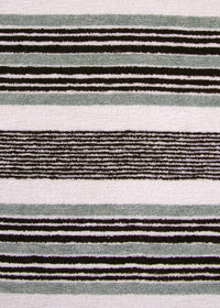 black, white and teal stripe terrycloth fabric