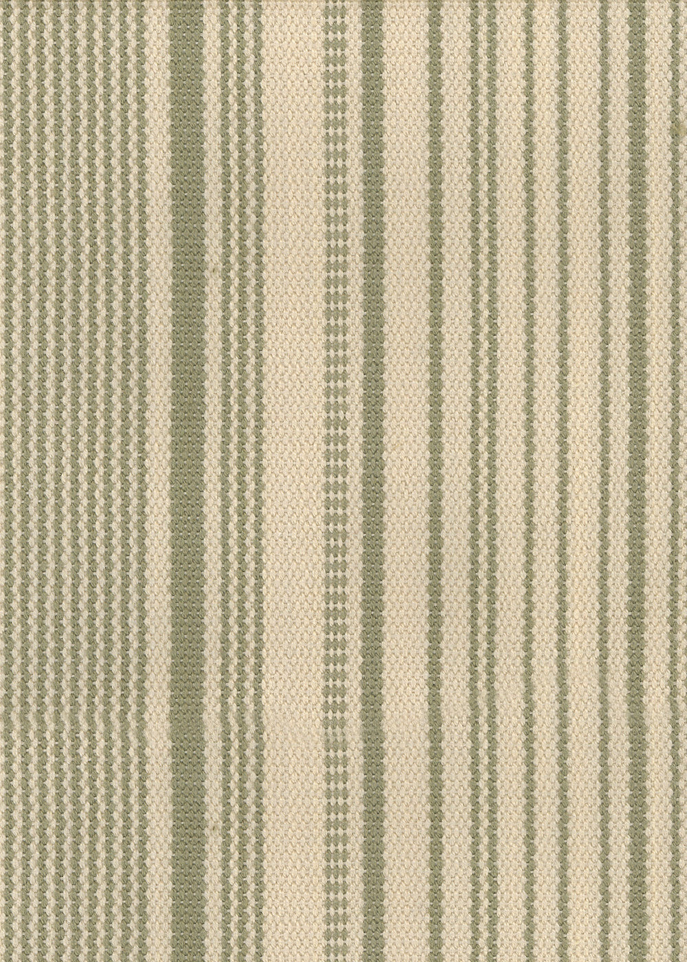 farmhouse fabric with woven sage green stripe