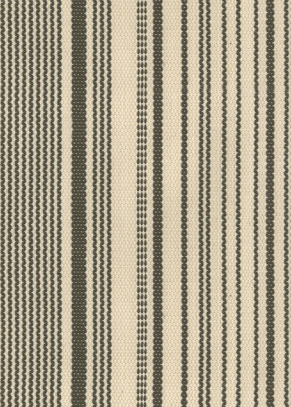 farmhouse fabric with woven dark grey stripe