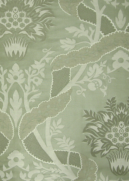 light spring green woven damask fabric
