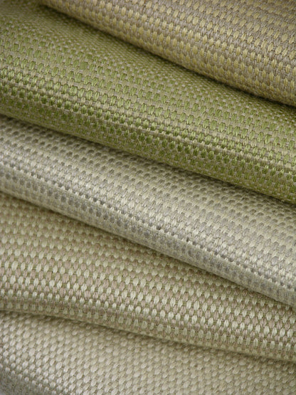close up of many colors of a basketweave linen fabric