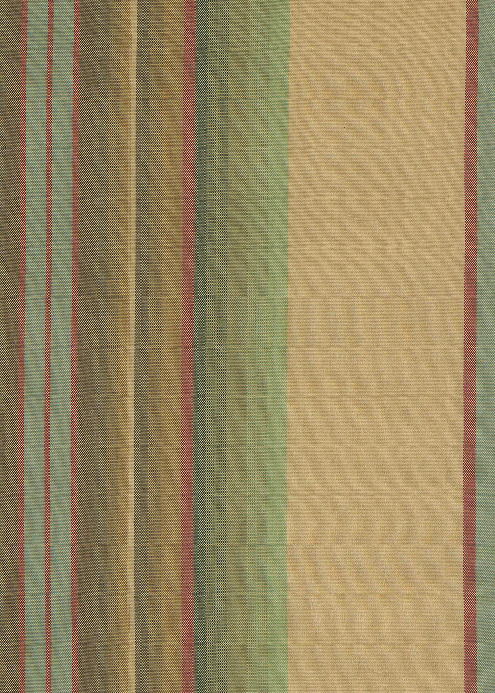 striped fabric with gold, green, and red