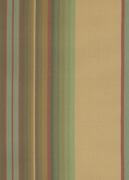 striped fabric with gold, green, and red
