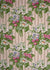 fabric printed with easter lilies on a striped background