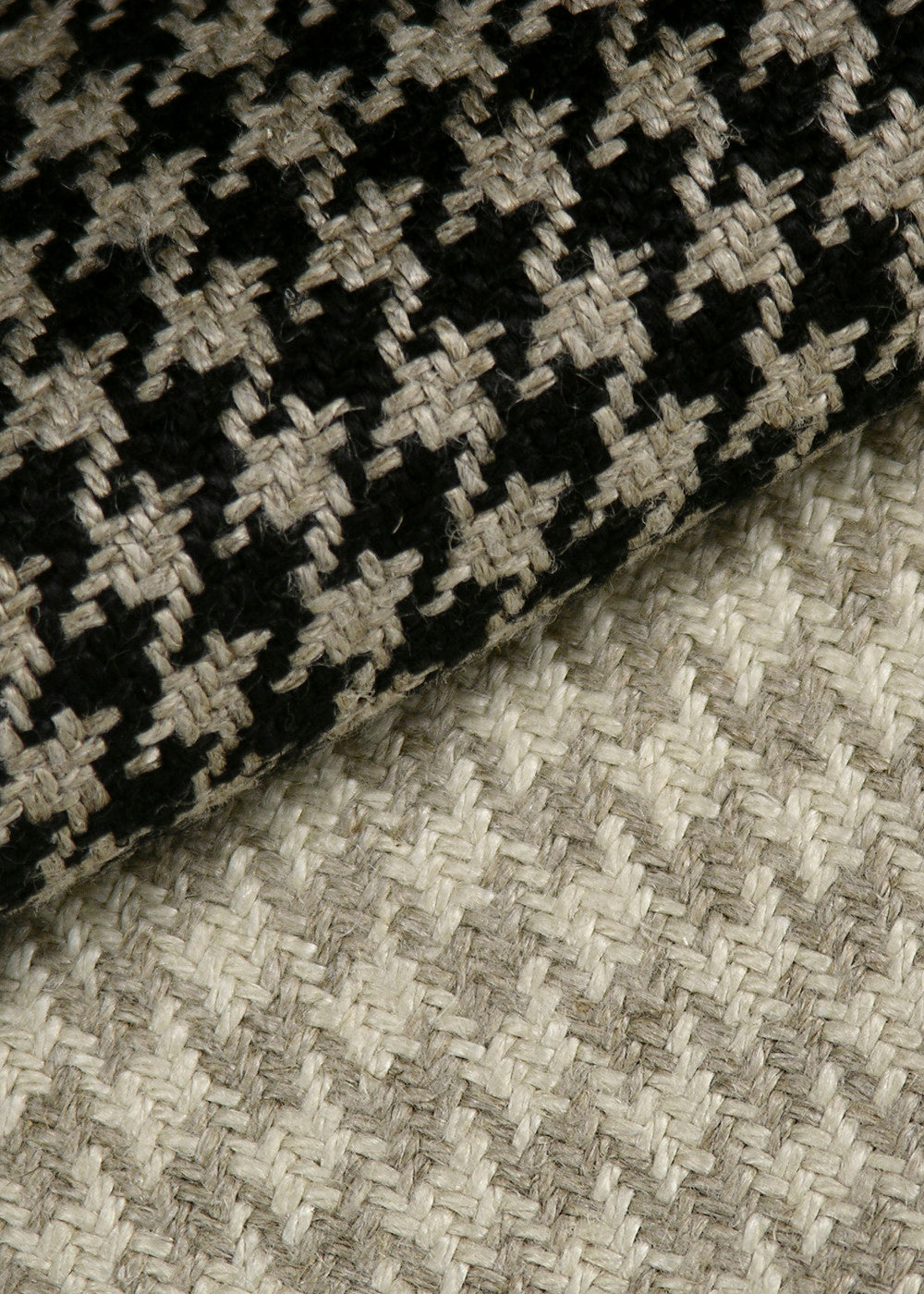 close up of woven houndstooth fabrics