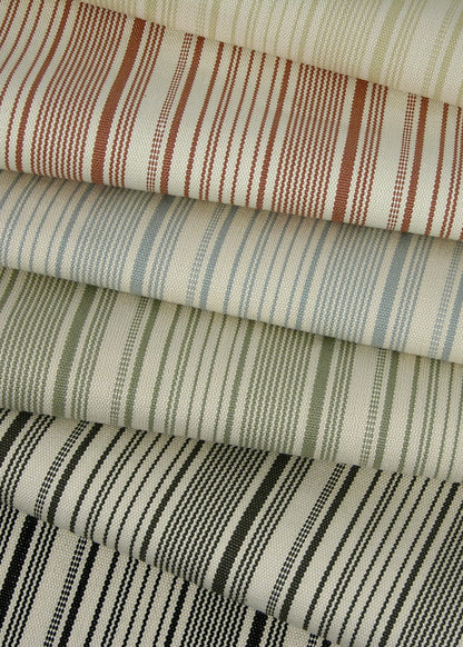 stack of farmhouse fabric with skinny stripes