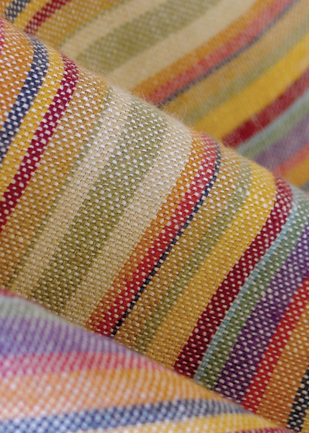 rainbow striped crossweave fabric