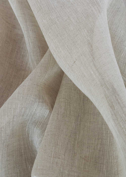 sheer beige linen fabric that has been gently rumpled